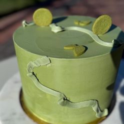 Pisztácia-vanília-meggy torta 12 szeletes